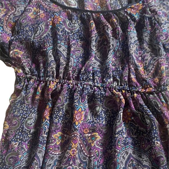 Xhilaration Womens Paisley Mini Dress-Black/Multicolor-Size Small-GUC - Picture 5 of 12